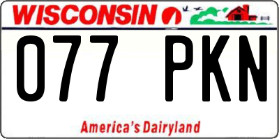 WI license plate 077PKN