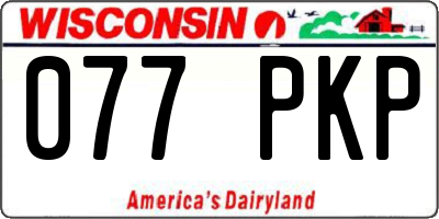 WI license plate 077PKP