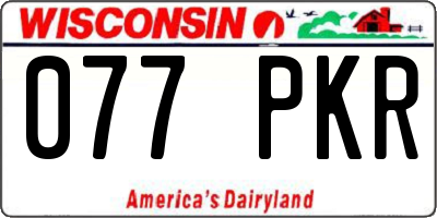 WI license plate 077PKR