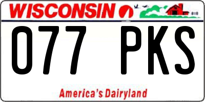 WI license plate 077PKS