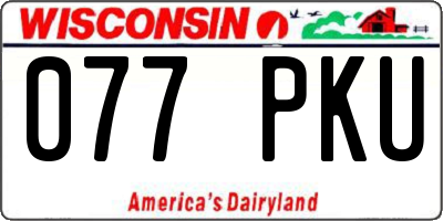 WI license plate 077PKU