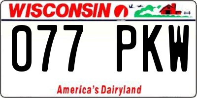 WI license plate 077PKW