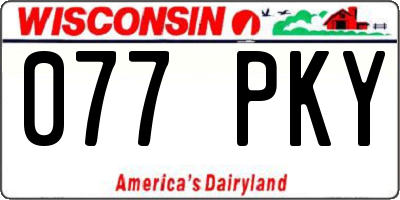 WI license plate 077PKY