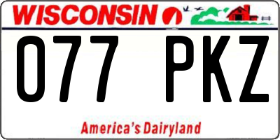 WI license plate 077PKZ