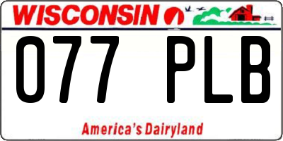 WI license plate 077PLB