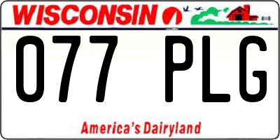 WI license plate 077PLG