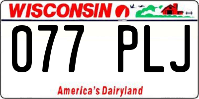 WI license plate 077PLJ