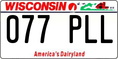 WI license plate 077PLL