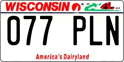 WI license plate 077PLN