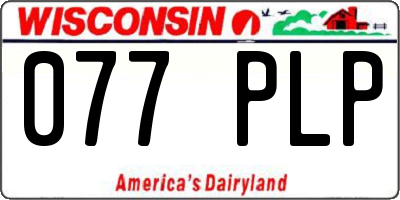 WI license plate 077PLP