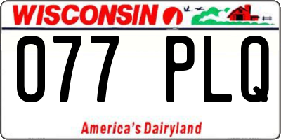 WI license plate 077PLQ