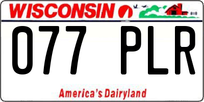 WI license plate 077PLR