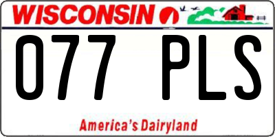 WI license plate 077PLS