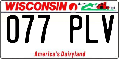 WI license plate 077PLV