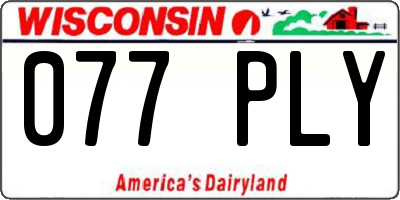 WI license plate 077PLY