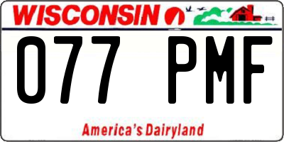 WI license plate 077PMF