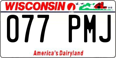 WI license plate 077PMJ