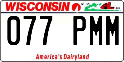 WI license plate 077PMM