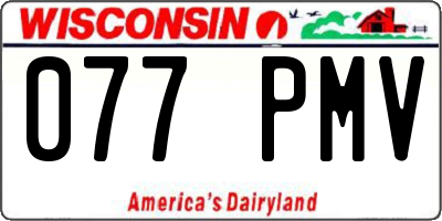 WI license plate 077PMV