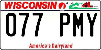 WI license plate 077PMY