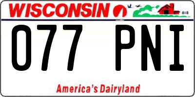 WI license plate 077PNI