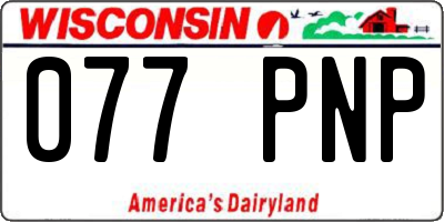 WI license plate 077PNP