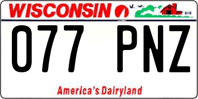 WI license plate 077PNZ