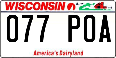 WI license plate 077POA