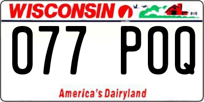 WI license plate 077POQ