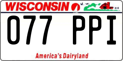 WI license plate 077PPI