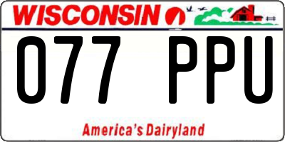 WI license plate 077PPU