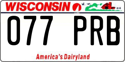 WI license plate 077PRB