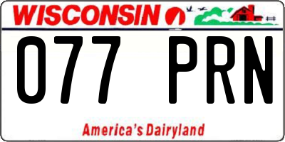 WI license plate 077PRN