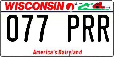WI license plate 077PRR