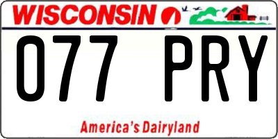 WI license plate 077PRY