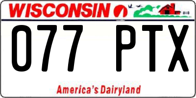WI license plate 077PTX