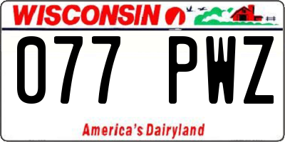 WI license plate 077PWZ