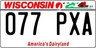 WI license plate 077PXA