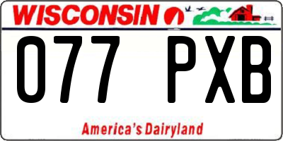 WI license plate 077PXB