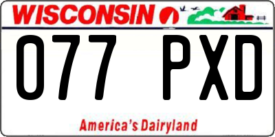 WI license plate 077PXD