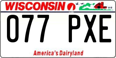 WI license plate 077PXE