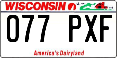 WI license plate 077PXF