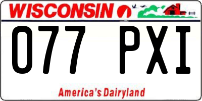 WI license plate 077PXI