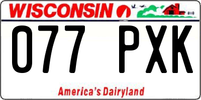 WI license plate 077PXK