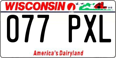 WI license plate 077PXL