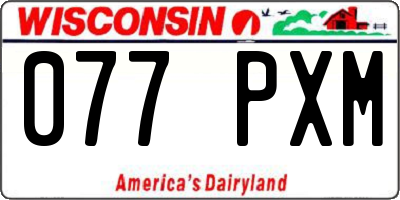 WI license plate 077PXM