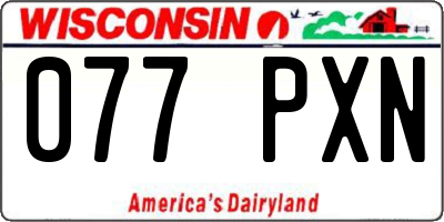 WI license plate 077PXN