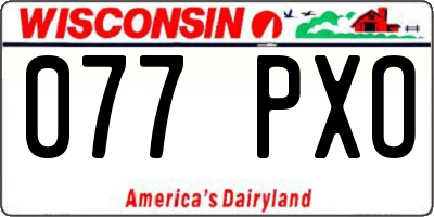 WI license plate 077PXO