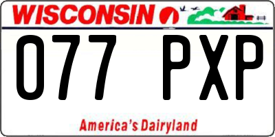 WI license plate 077PXP