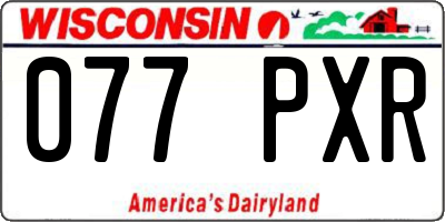 WI license plate 077PXR